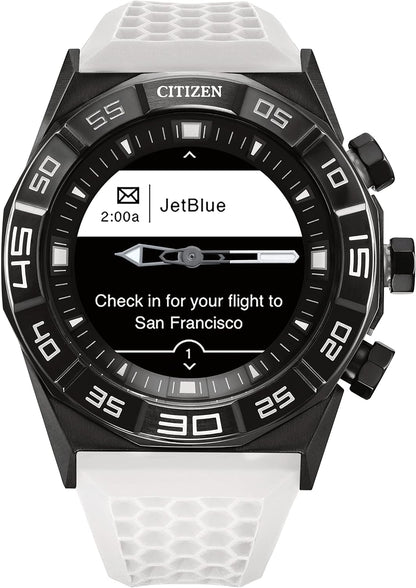 CZ Smart Gen 1 Hybrid Smartwatch 44Mm, Continuous Heart Rate Tracking, Fitness Activity, Golf App, Displays Notifications and Messages, Bluetooth Connection, 15 Day Battery Life, White, Sport