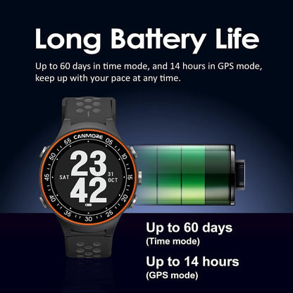 TW411 Golf GPS Watch with Fitness Tracker, 41,000+ Free Preloaded Worldwide Course, Upgraded IC Chip, Orange