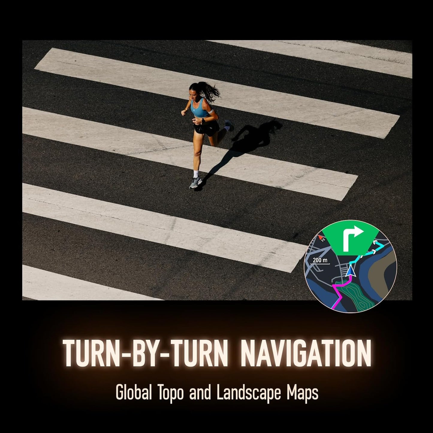 PACE Pro GPS Sport Watch, 1.3-Inch AMOLED Touchscreen, Fastest in Class Processor, 20 Days Battery Life, Navigation with Global Offline Maps, Sleep Tracking, Running, Cycling, Swimming（Black）